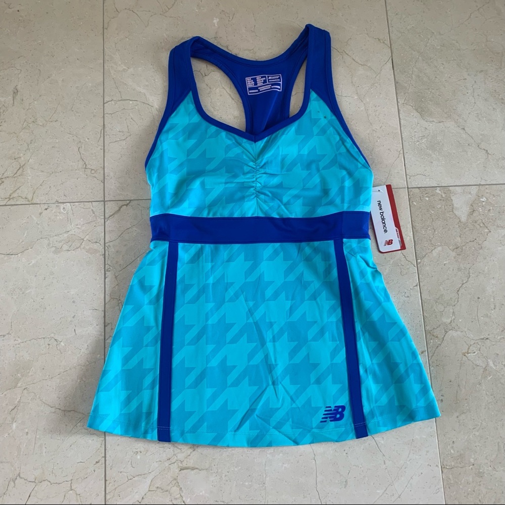NWT!! New Balance Blue and Dark Blue Tank Top Built In Bra